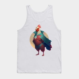 A Chicken in a Cape being a Super Hero - for poultry lovers Tank Top